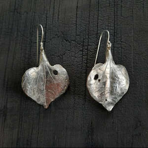 5th Anniversary Wood And Silverware: Emma Cunningham | Kawakawa Leaf Earrings