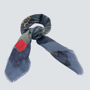 7th Anniversary Wool Copper And Desk Sets: Cashmere Wool Scarf | Leopard Wild | Navy Blue