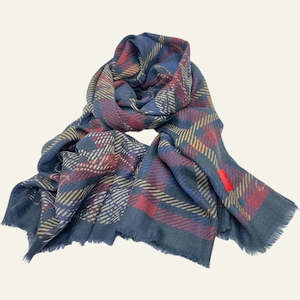 7th Anniversary Wool Copper And Desk Sets: Cashmere Wool Scarf | Tartans Cashmere | Navy