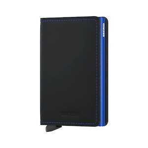 Secrid Slim Wallet: Secrid Matte Leather Slim Wallet | Black & Blue
