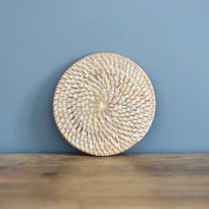 Rattan Collection: White Rattan Coaster