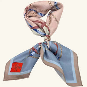 Erfurt Scarves: Silk Scarf | Horse Chains | Navy