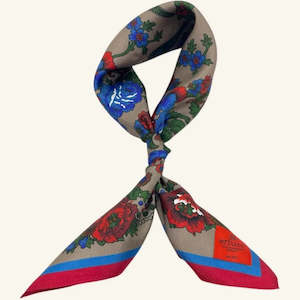 Silk Scarf | Fashion Flowers | Red