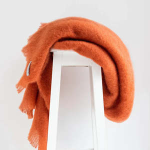 New Zealand Made Throws Blankets: Mohair Throw | Terracotta