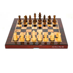 Dal Rossi Mahogany Finish Chess Set