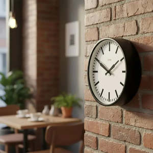 Interiors Duplicate: Wall Clock | Factory Black Station | 30cm