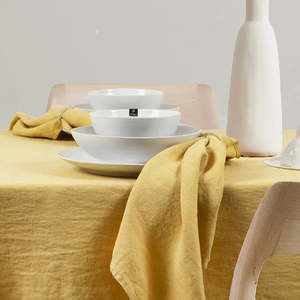 Himla Linens: Linen Tablecloth | Honey