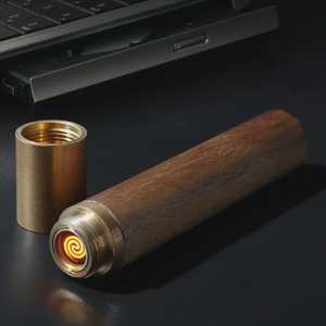 Gingko Flameless Element Lighter | Natural Walnut