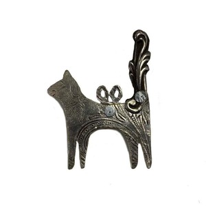 NZ Made Flying Cat Brooch