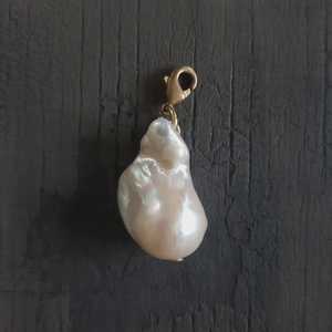 8th Anniversary Bronze And Linen Lace: Emma Cunningham | Baroque Pearl Amulet Necklace