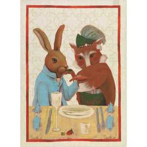 8th Anniversary Bronze And Linen Lace: Linen Tea Towel | Rabbit and Fox