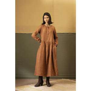 8th Anniversary Bronze And Linen Lace: Riki Linen Dress | French Beige