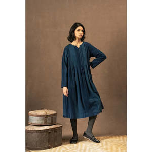 Dve Clothing: Bella Cotton Striped Dress | Indigo