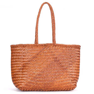 3rd Anniversary Leather And Crystal: Amalfi Woven Leather Shopper