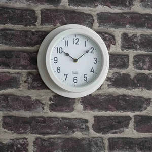 Tenby Clock 22cm | Steel Lily White