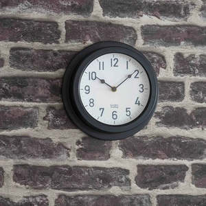 Tenby Clock 22cm | Steel Carbon