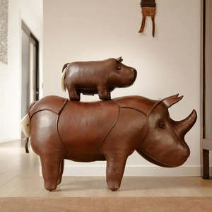 Omersa Leather Rhinos: Leather Animal | Large Rhino