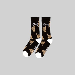 Socks: Unisex All Over Shaka Sock - Black