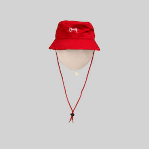 Bucket Hats: Unisex Scripted Bucket Hat Red