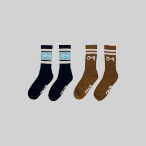 Socks: SS22 X2 Pack Stripe Socks