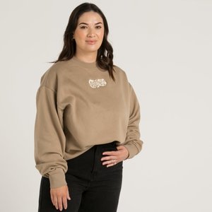 Wahine Jersey: Tiki Embroidered Crew - Sand