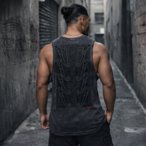 New: Cravass “Tapawha” Singlet - Black-on-Black