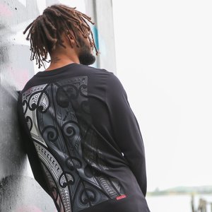 Colour Wha Collection Maori Streetwear By Cravass Nzb: Cravass Colour-Wha – Black Long Sleeve Tee