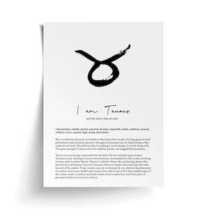 Wall Art: A4 Print Unframed - Taurus Star Sign