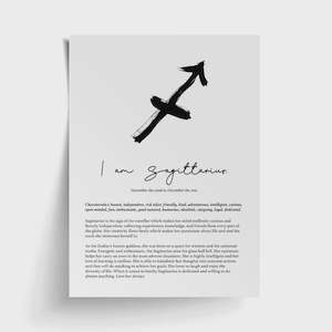 Wall Art: A4 Print Unframed - Sagittarius Star Sign