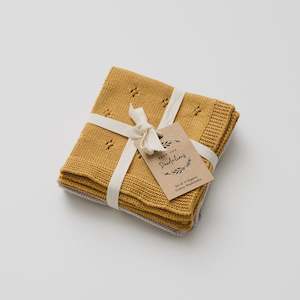 Organic Cotton Wash Cloth Set of 3 - Sun