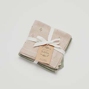 Organic Cotton Wash Cloth Set of 3 - Fawn