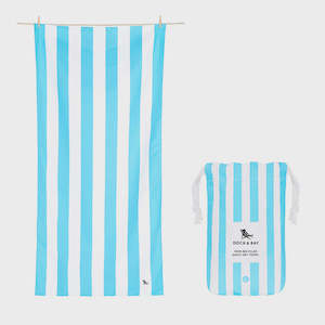 Under 100: Beach Towel - Cabana Light Collection - Tulum Blue - L