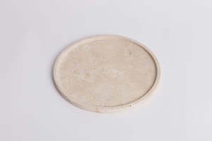 Moon Round Tray - Light Travertine
