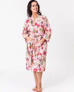 Bathroom: Paradise Cotton Kimono Robe - Rose