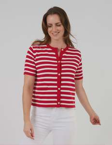 Clothing: Rue Cardi - Red and White size Large