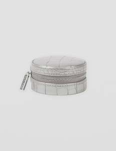 Jewel Box - Small Round Silver Croc