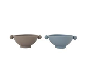 OYOY Living Design: Tiny Inka Bowl, Pack of 2 - Dusty Blue/Clay
