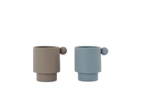 Tiny Inka Cup, Pack of 2 - Dusty Blue / Clay