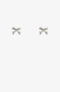 Antler: ANTLER MINI BOW EARRING - SILVER - EW25-MBS