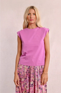 MOLLY BRACKEN LADIES KNITTED TEE - PURPLE BOUGAINVILLIER - T2018DP-PUR