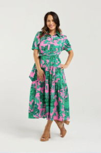 Seduce: SEDUCE ELISE DRESS - PINK JUNGLE - S4050-1