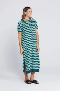 Thing Thing: THING THING SQUIGGLE DRESS - SAGE & CYPRESS - TTW8561 03