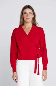 THING THING WRAPT CARDIGAN - SIZZLING SCARLET - TTW2390 03