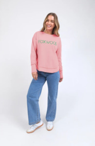 Foxwood: FOXWOOD SIMPLIFIED METALLIC CREW - PINK WITH EMERALD GREEN - 55X0215.PNK