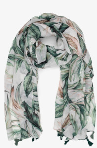 Antler: ANTLER MIAMI PALMS SCARF - GREEN FLORAL - AS26-MPS