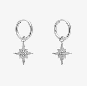 Antler: ANTLER STELLA STAR HUGGIE EARRING - SILVER - EW25-O22S