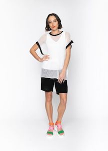 BLACKLIST LORENZA TUNIC - WHITE + BLACK TRIM