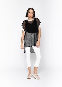 BLACKLIST LORENZA TUNIC - BLACK + WHITE TRIM