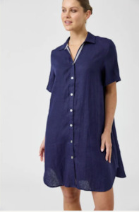 EB & IVE STUDIO SHORT SHIRT DRESS - INDIGO - 2593416