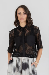 Federation: FEDERATION LACE IT SHIRT - BLACK